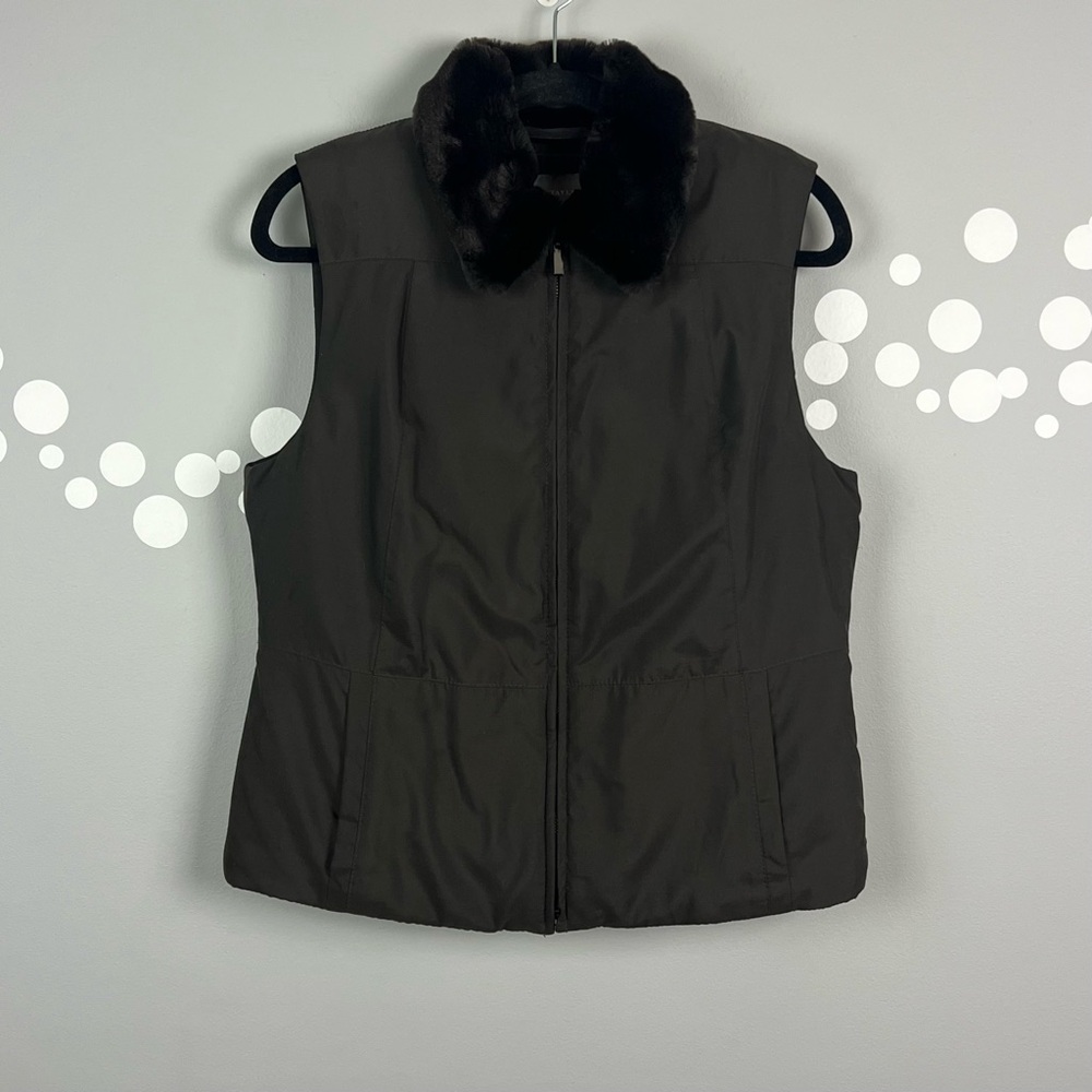 Ann Taylor Factory Faux Fur Vest M